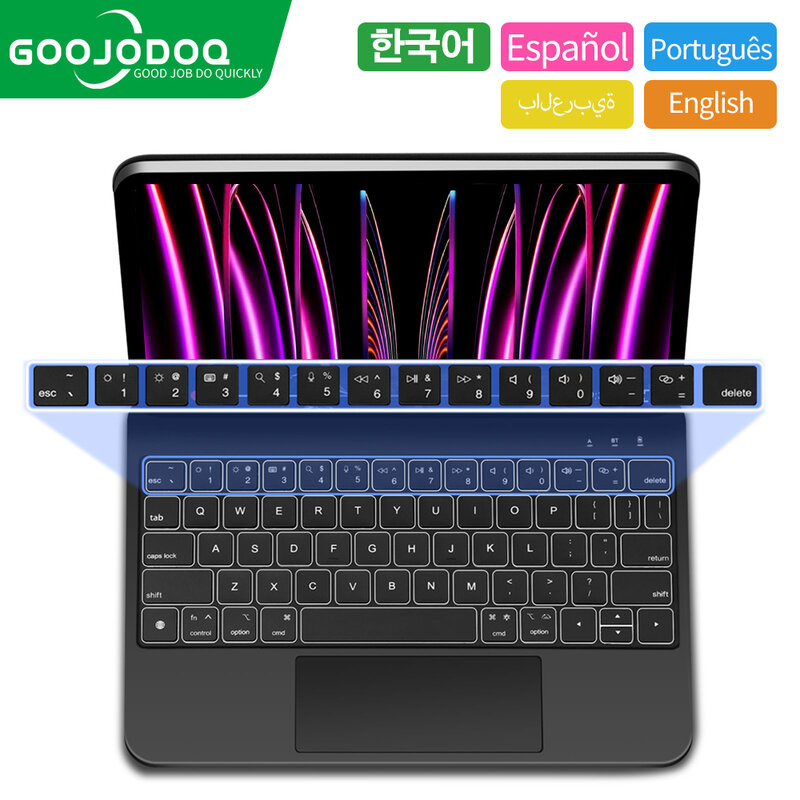 Goojodoq-teclado mágico para ipad pro 11, 12, 9, 12,9, ar 4, ar 5, ipad 10ª geração, pro 12, 9, 6, 5, 4, 3ª geração