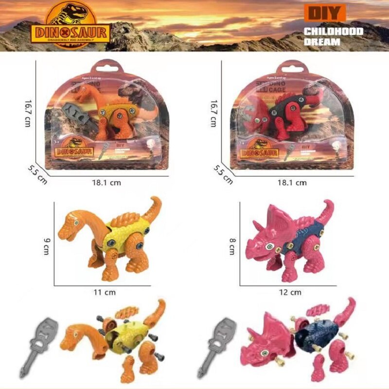 Brinquedos de dinossauro, 3in1 desmontar brinquedos com broca elétrica para crianças, caule brinquedos de construção educacional, presente de aniversário de natal