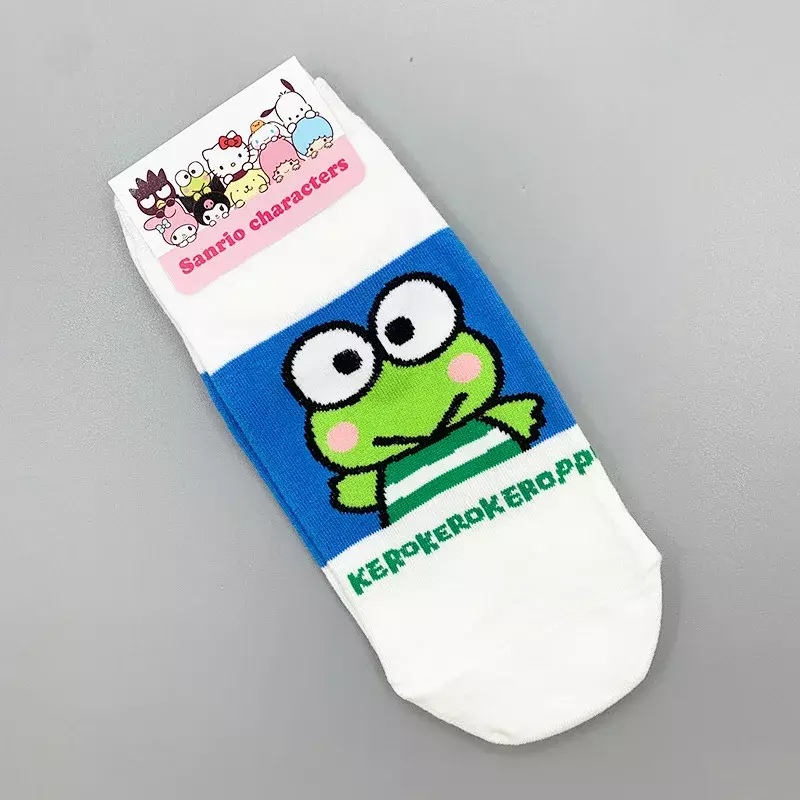 Kawaii Sanrio, Hello Kitty Kuromi Mymelody Cinnamoroll Pom Purin Badtz-Maru Gudetama короткие носки Рождественский подарок для девочек