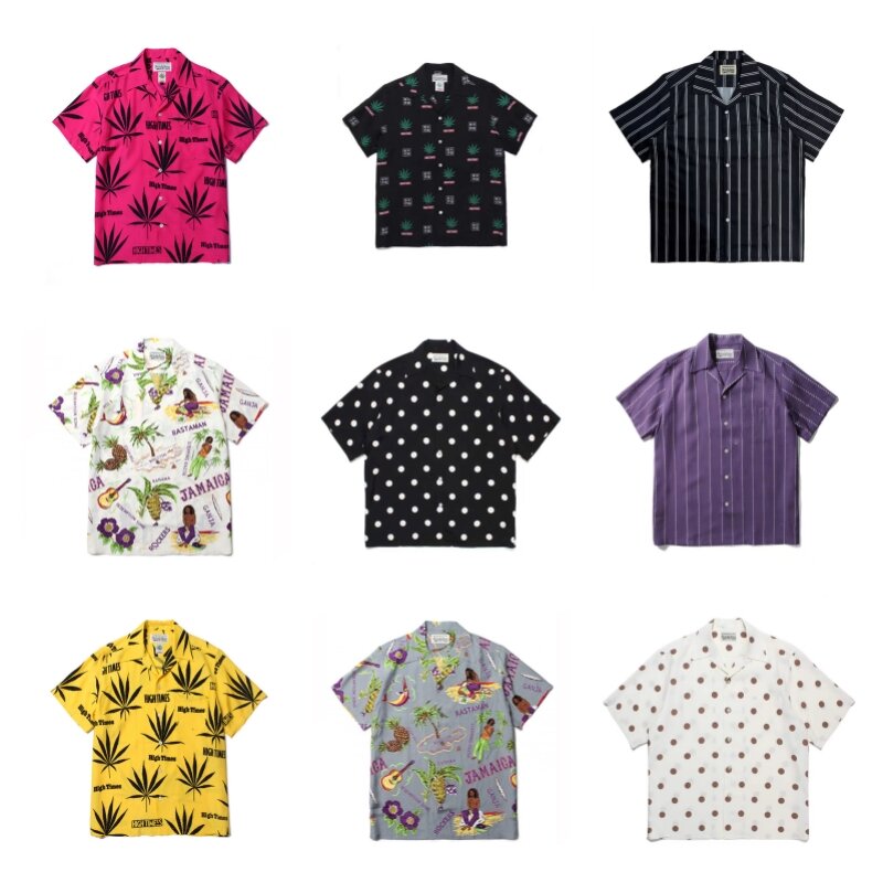 24ss neue Multi-Style Wacko Maria Kurzarmhemd beste Qualität Sommer lässig Herren Damen Hawaii Shirt Marke Tops