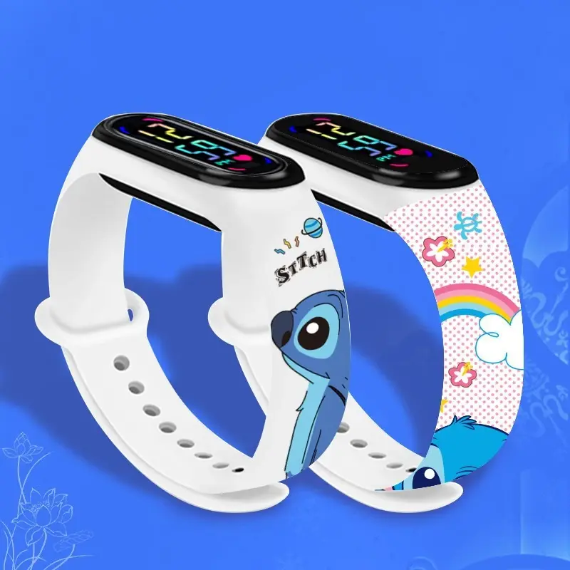 Disney Stitch Sonic Kinder Cartoon Anime Charakter leuchtende Armband Uhr LED Touch wasserdichte Uhr Sport geschenke Spielzeug