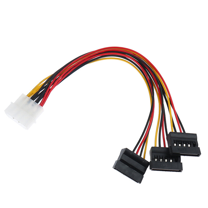 4Pin IDE Molex ke 3 ATA SATA kabel konektor ekstensi Power Splitter