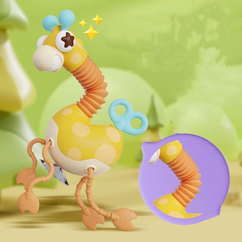 Mainan edukasi penumbuh gigi leher berputar silikon mainan berpergian pegangan jari String latihan mainan sensorik 3 in 1