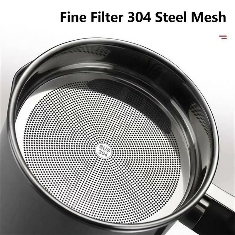 1.4L Stainless Steel Household Oil Filter Pot Lard Strainer Tank Container Jug Large Capacity Storage Can Kitchen Cooking Tools