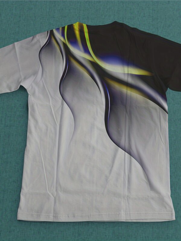 Novidade impressa Body Shirt Set para homens, camiseta gola redonda, shorts de cordão, manga curta, desgaste atlético, moda, 2 peças
