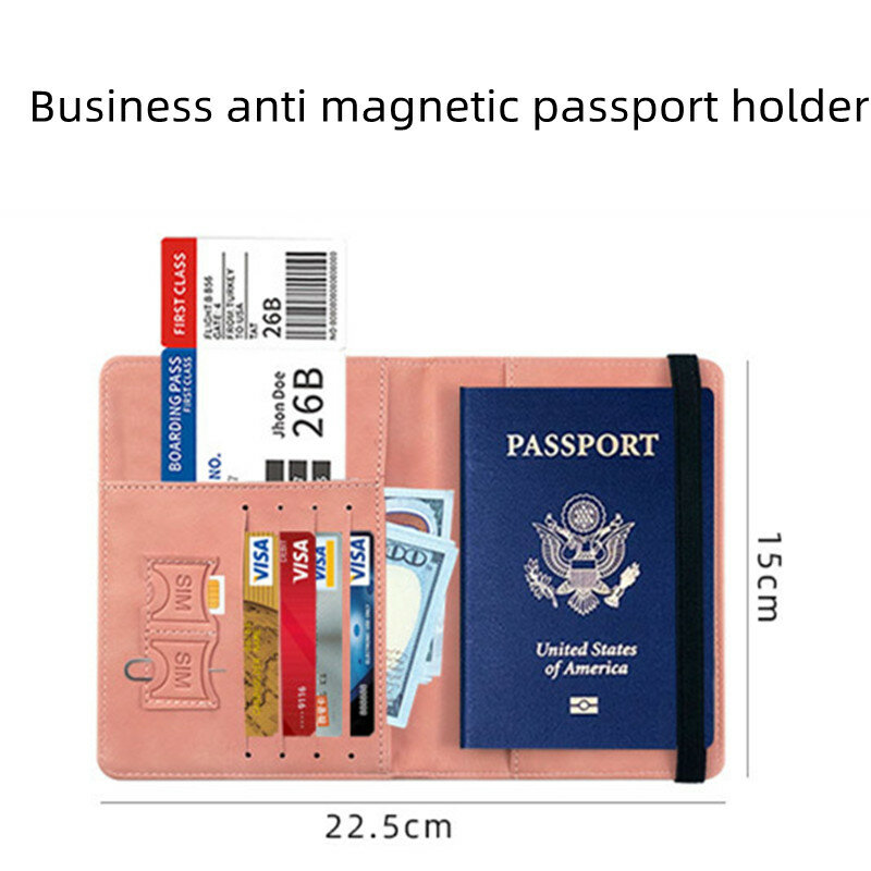 بولي RFID تتفاعل غطاء جواز السفر بطاقة الهوية الائتمان المحفظة مقاوم للماء وثيقة الأعمال ضمادة حامل جواز السفر متعددة الوظائف حامي