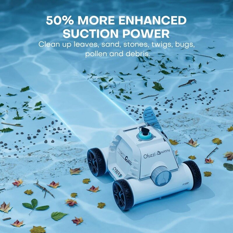 Limpiador de piscina robótico inalámbrico, tiempo máximo de ejecución de 95 minutos, aspirador automático de piscina, Ideal para piscinas superiores o medias superiores de hasta 40 pies