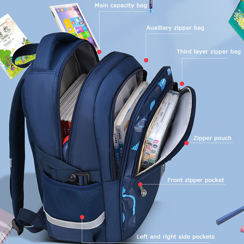 Mochilas escolares de ortopedia para niños y niñas, mochilas impermeables, mochila escolar primaria