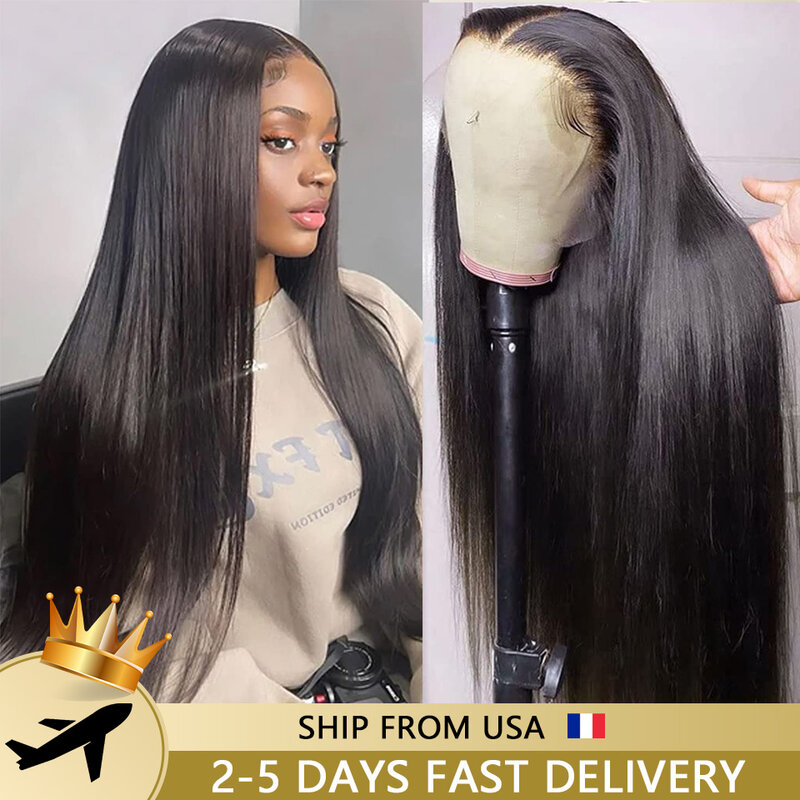 30 Zoll gerade Perücken menschliches Haar 13x4 transparente HD-Spitze vorne menschliches Haar Perücke billig zum Verkauf Ausverkauf brasilia nisches Haar für Frauen