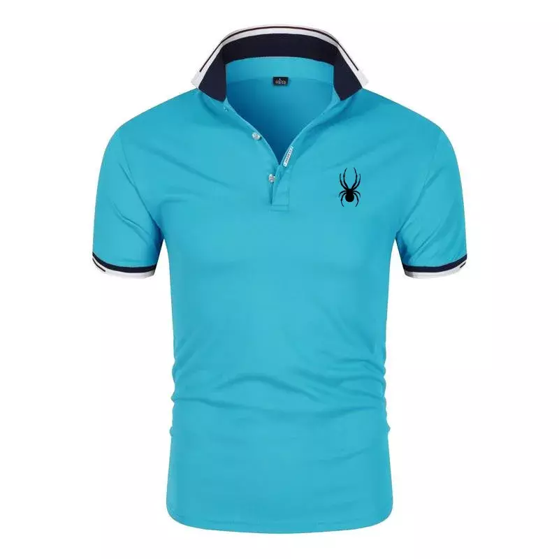 Men's short sleeved embroidered polo shirt, slim fit polo shirt, lapel, casual business fashion, summer new style2024
