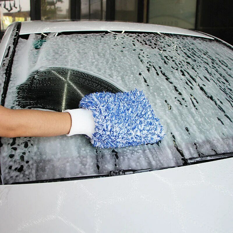 Luva de limpeza macia do carro Ultra Soft Mitt Microfiber Loucura Wash Mitt Fácil de secar Auto Detalhamento Car Wash Mitt Limpeza do carro