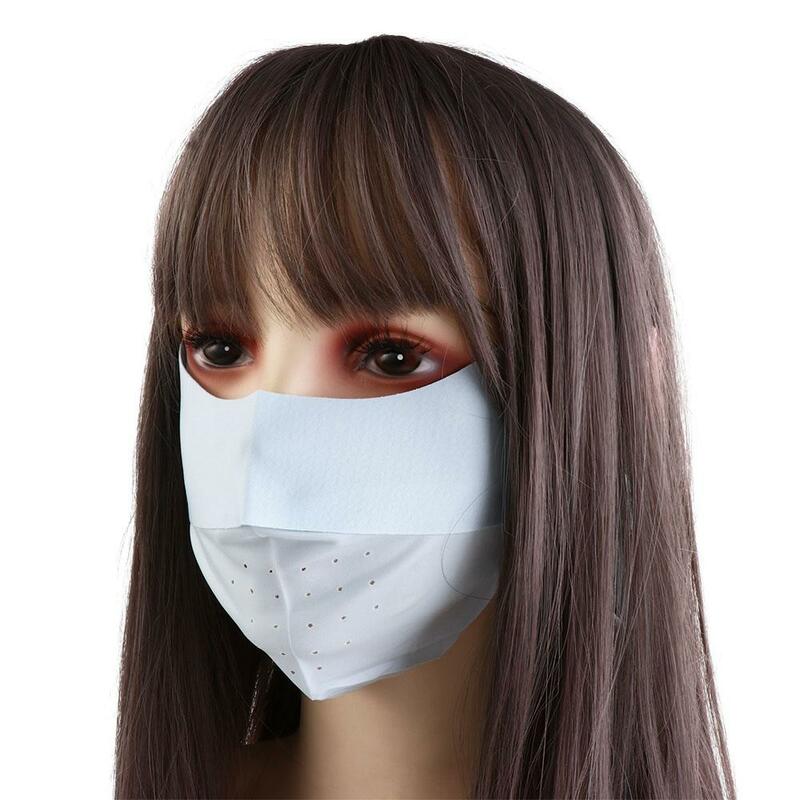 Máscara Facial Anti-Poeira Respirável, Máscaras De Condução Anti-UV, Seda De Gelo, Secagem Rápida, Proteção Facial
