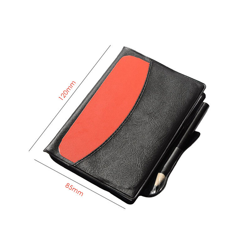 Soccer Referee Record Book Fluorescent Red Yellow Cards With Leather Wallet And Pencil Recording Paper Football Equipment