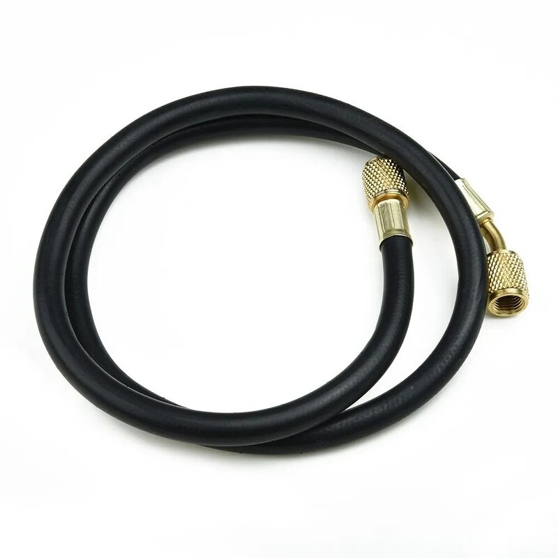R-410A Charging Hose Refrigeration Replacement 1/4 inches SAE 800PSI Black Brass Equipment Gauge Practical Reliable