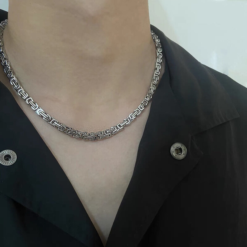 Titanium Steel Necklace Fashion Jewelry Byzantine Chain Waist Bracelets Boy Gadgets Punk Cuba Style Stylish For Men Cool Gifts