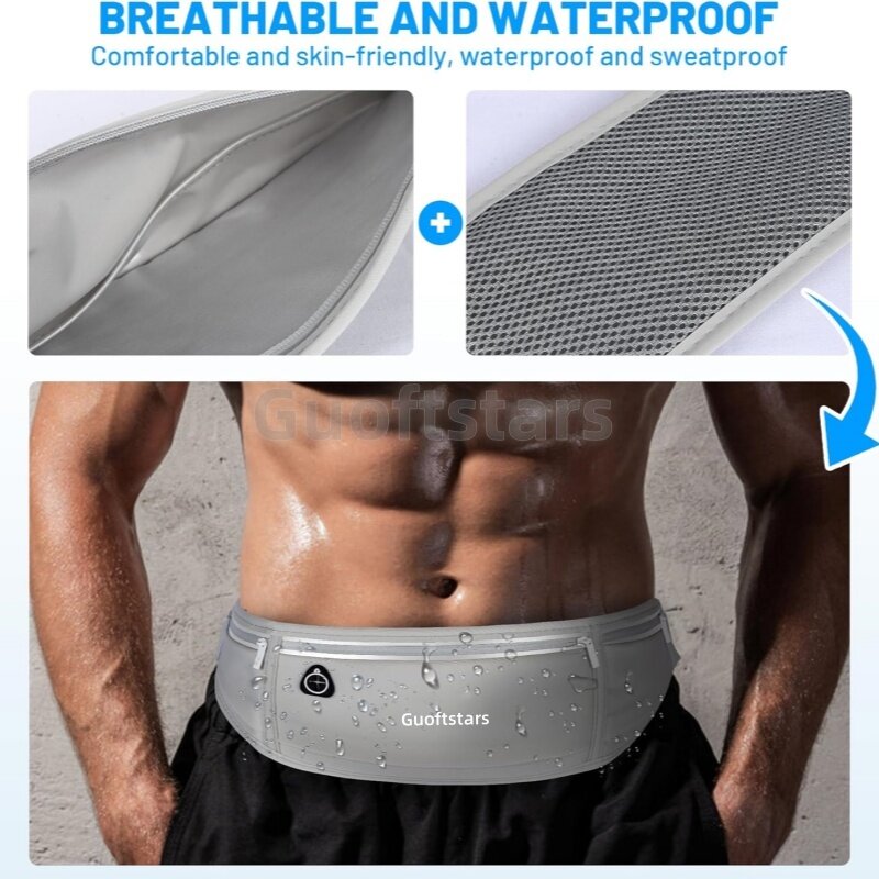 Guoftstars-riñonera deportiva impermeable para correr, cinturón para correr, accesorios para correr