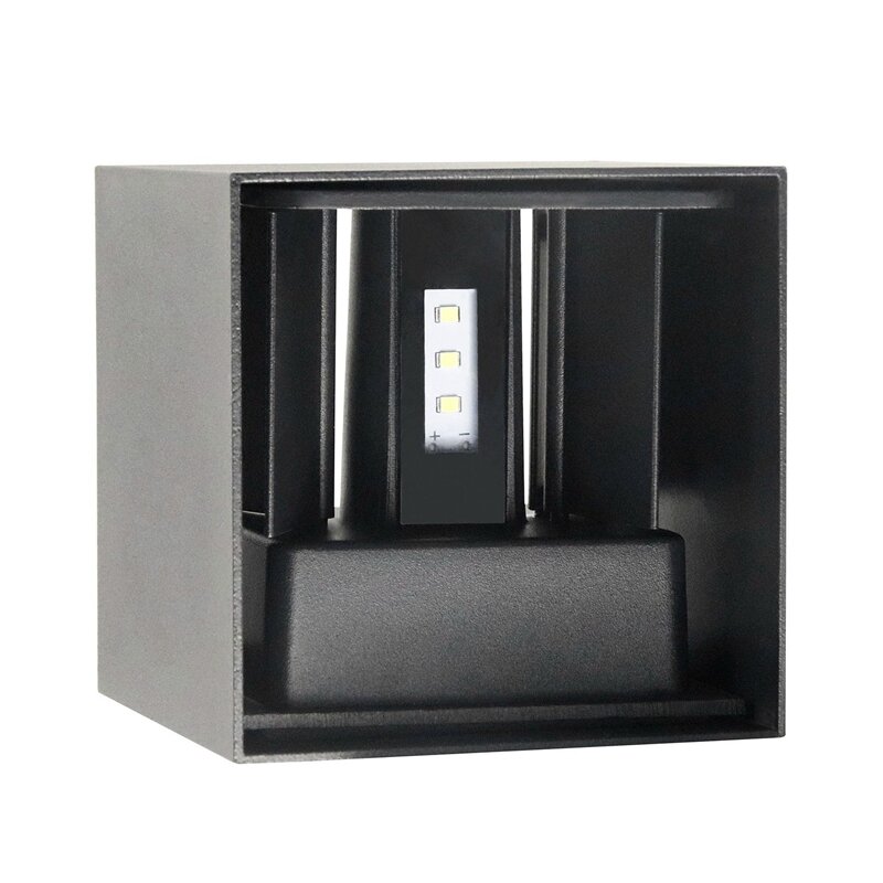 Outside Wall Lights, LED Aluminum Up Down Lights IP65 Waterproof Square Wall Lamp Adjustable Beam For Indoor Balcony