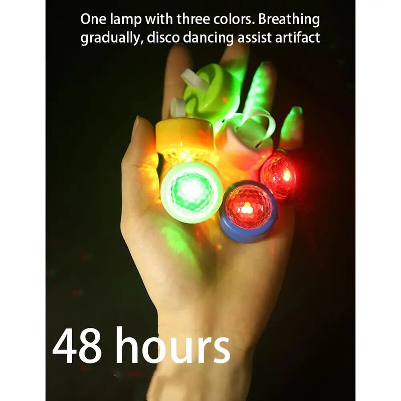 6 Colors Led Luminous Finger Ring Colorful Crystal Diamond Hand Jewelry For Parties Concert Bar Ktv Stage