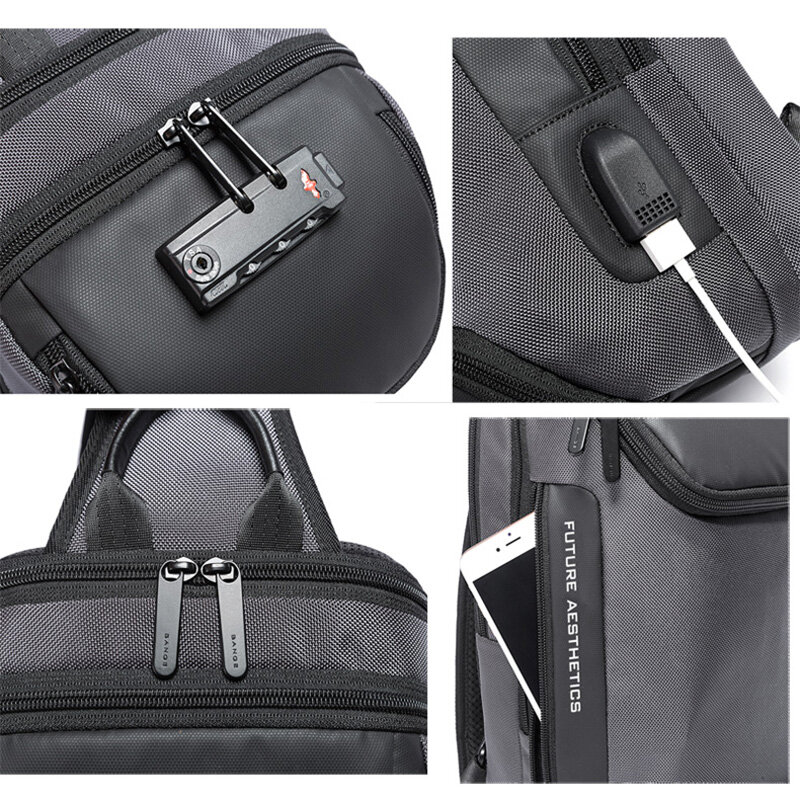 Men's bag Anti-theft Chest Bag Multifunction Crossbody Bag Man Shoulder Messenger Bags Male Waterproof Short Trip usb charger