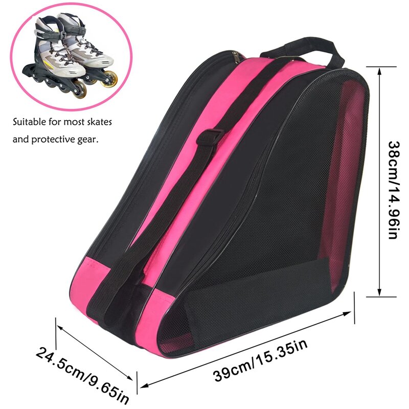 Large Capacity Breathable Roller Skate Bag with Adjustable Shoulder Strap for kids and Adults,Fit Quad Skates, Inline Skates