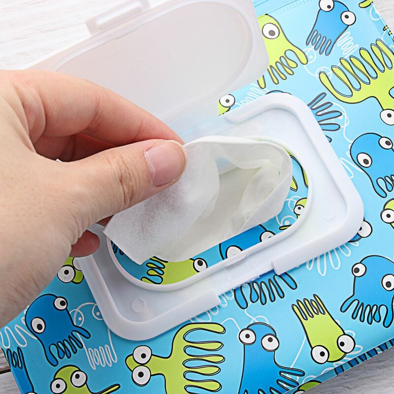 Feuchttücher Große Tücher mit Einfach-Tragen Snap-Band Tragbaren Flip Abdeckung Kosmetische Beutel Tissue Box Baby Produkt kinderwagen Zubehör