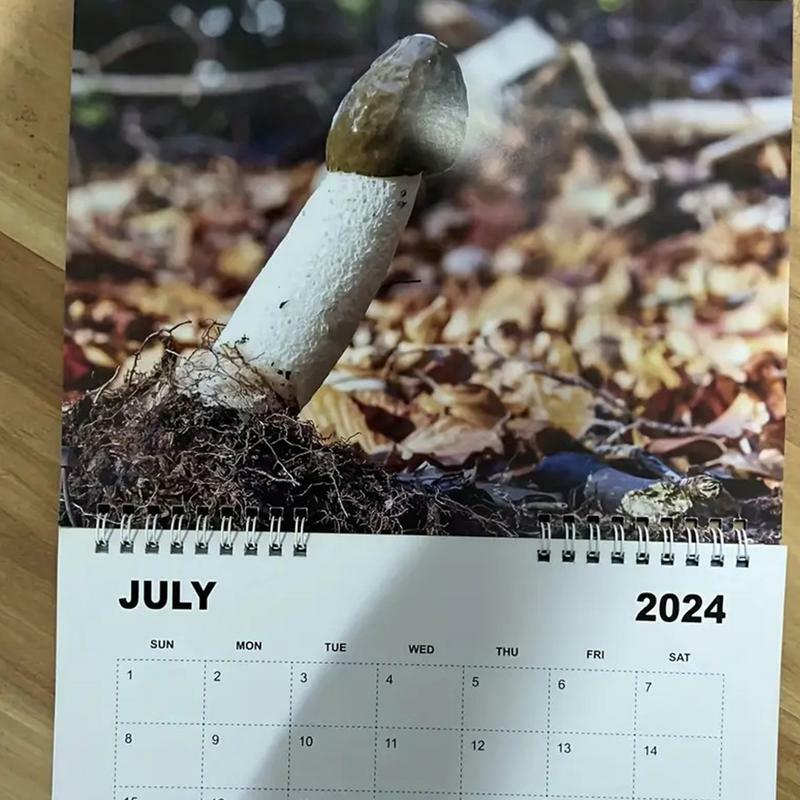Kalender dinding alam kalender 2024 alami bulanan, kalender tahan air mata untuk wisatawan, kalender dinding lucu