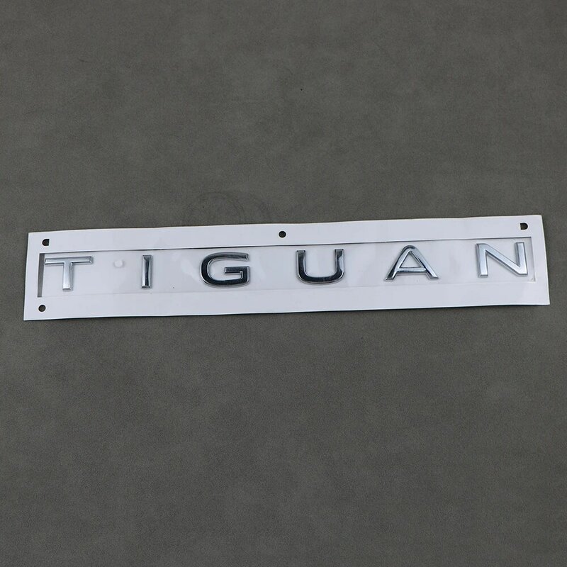 Emblema traseiro do tronco para VW Tiguan, etiqueta do emblema, plástico do ABS, prata, logotipo