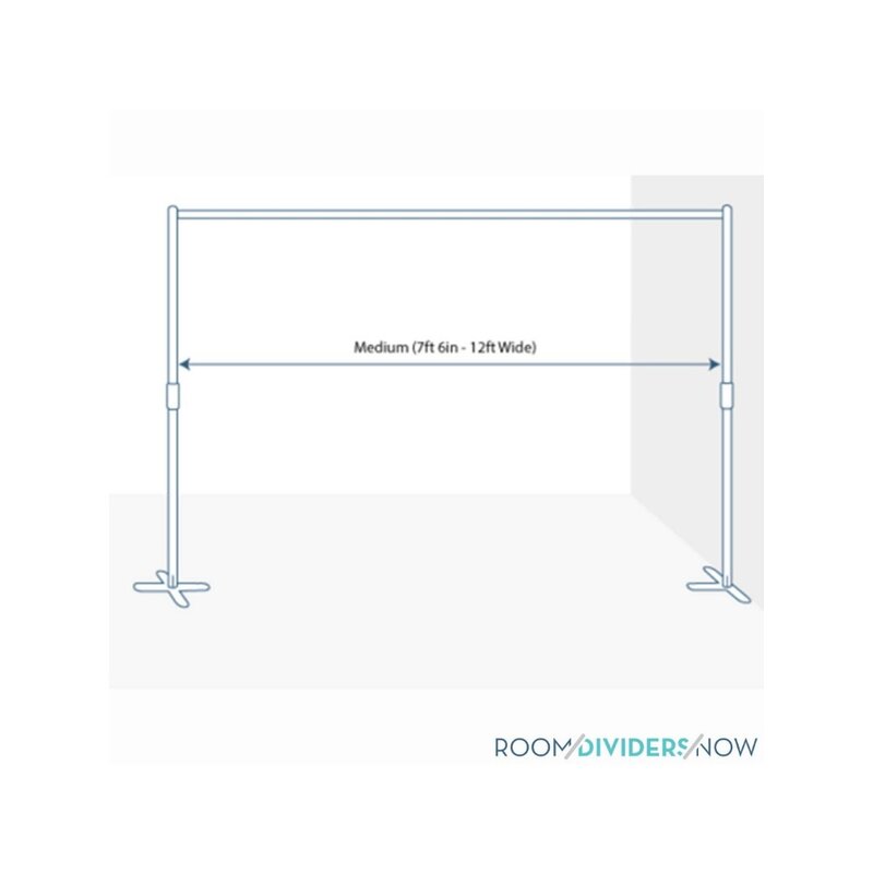 End2End Divider Stands - Sizes from 4ft to 48ft Wide, Black, Silver, White (Black, 7ft 6in to 12ft)