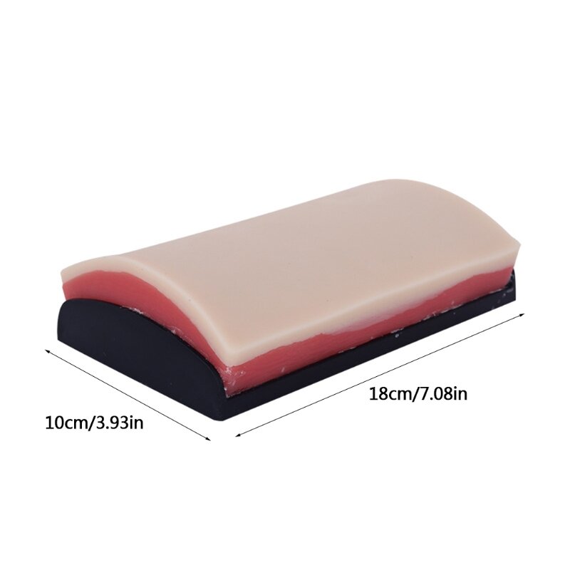 Almofada de sutura de treinamento profissional prática modelo de pele 3 camadas de pele base curva