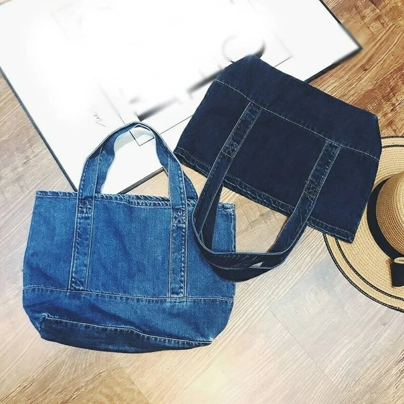 Модная женская джинсовая сумка на плечо из потертого денима, Повседневная Сумка-тоут из денима, Портативная сумка, кошелек, сумка-слинг