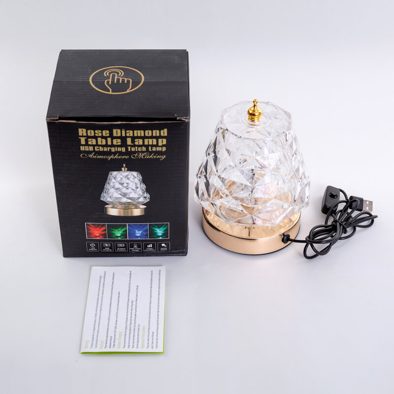 Usb Led Led Crystal Tafellamp Roterende Water Rimpel Dynamische Projectie Sfeer Night Light Lamp Gift Party Slaapkamer Decor