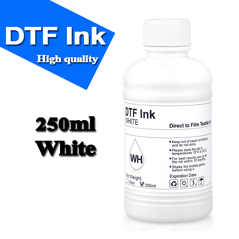 6PCS * 250ML kit inchiostro DTF per pellicola a trasferimento diretto per pellicola PET DTF ink tutte le stampanti DTF desktop e di grande formato 1BK 1C 1M 1Y 2WH