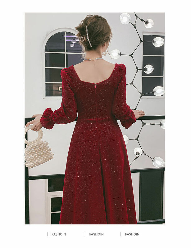 Tenue de Toast Rouge pour la Mariée, pour Petits Mariages, Robes de Porte, Nouvelle Collection Printemps 2024