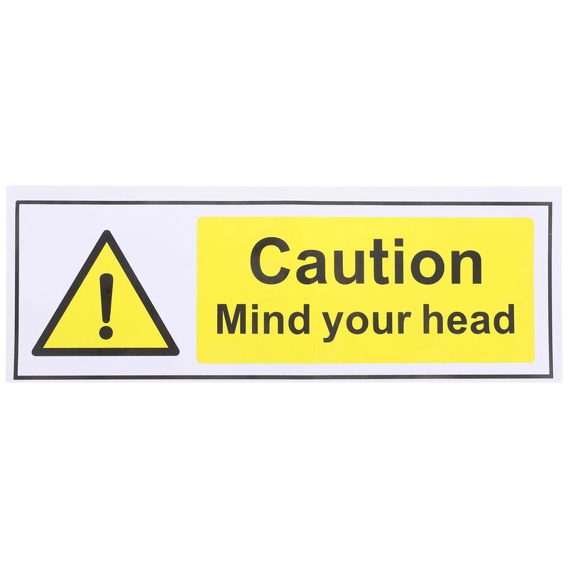 Caution Sticker Label Warning Label Mind Your Head Sign Label Adhesive Sticker