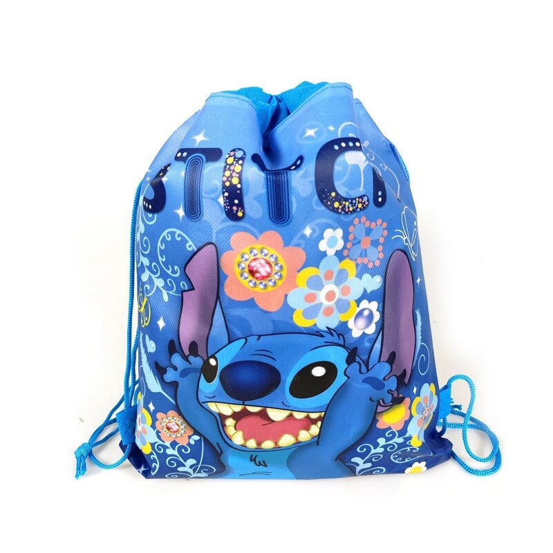 Disney Lilo e Stitch Anime Mochila, Drawstring Bag, Decorações de Festa, Gift Bag, Kid Birthday, Baby Shower Supplies, Presentes