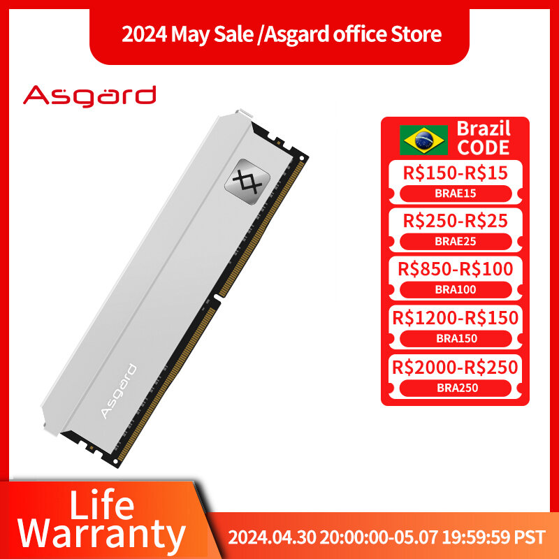 Memória Asgard-DDR4 RAM, 8GB, 16GB x 2, 32GB, 3200MHz, 3600MHz, dissipador de calor do metal para o PC, série Feryr