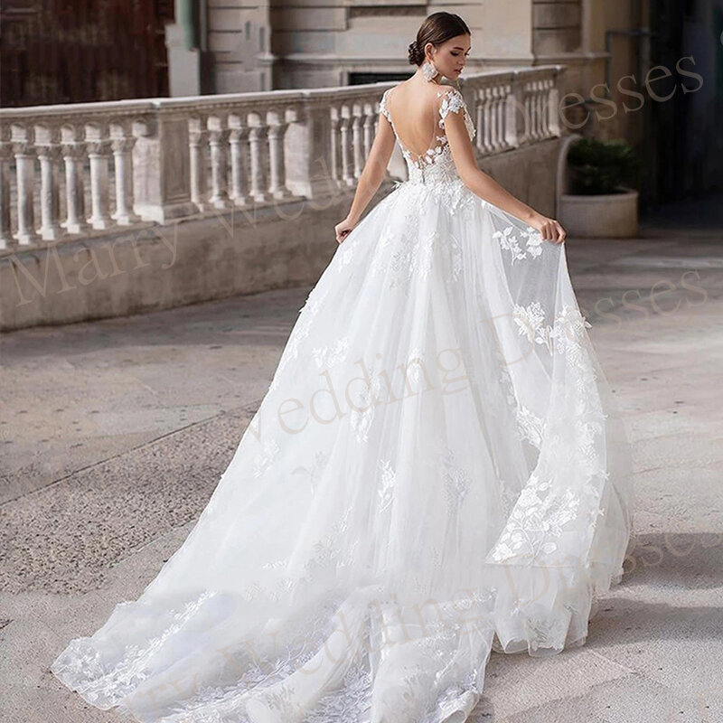 Sexy Popular Mermaid Modern Wedding Dresses Appliques Lace Tulle New Bride Gowns With Detachable Train Backless свадебное платье