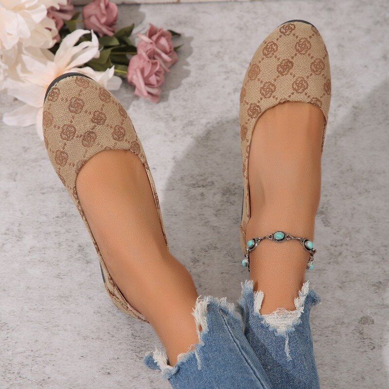 Summer Fashion New Soft-soled Flat Shoes Retro Embroider Shoes Flat Print Elegant Casual Large Size Daily Women Shoes Zapatos