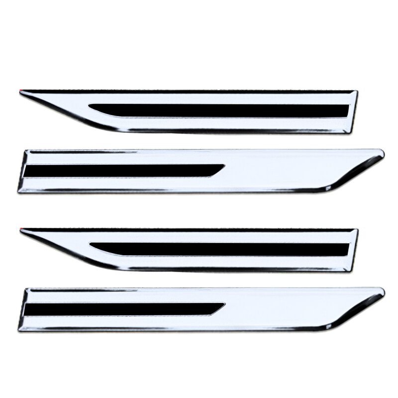 Universal Car Front Door Side Fender, SUV Body Emblem Sticker, Strip Badge, Stripe Decal Decoração, Prata, Black Trim Dagger, Cover Badge