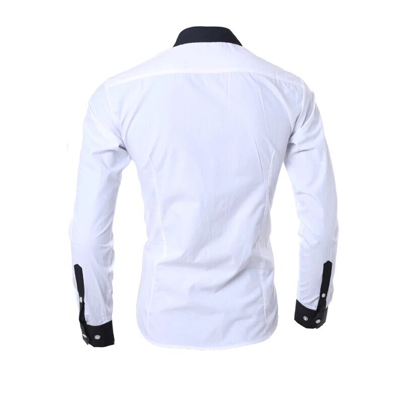 Mens Stripes เสื้อแขนยาว Slim สีขาวสังคมเสื้อ Casual ชายเสื้อผ้าธุรกิจ Camisa Masculina Chemise คริสต์มาสเสื้อ