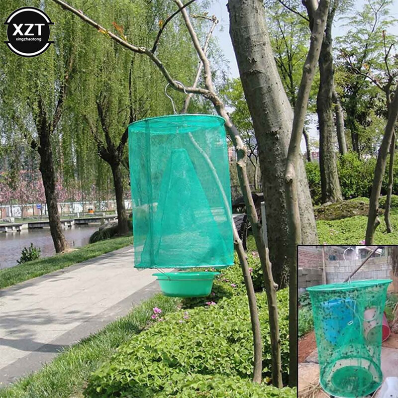 1pcs Fly Catcher Killer Pest Control Reusable Hanging Fly Trap Flytrap Cage Net Traps Garden Hanging Flycatcher for Outdoor