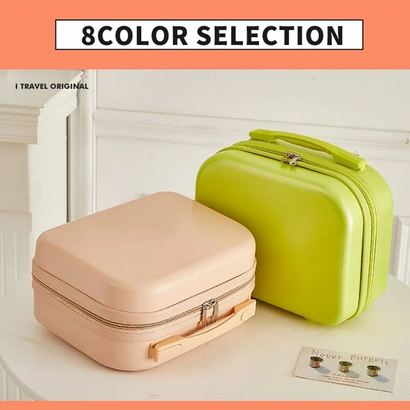Caja de artículos de tocador de almacenamiento, organizador de maleta de Color sólido, organizador de viaje, estuches de cosméticos de 14 pulgadas, Mini caja de equipaje cuadrada