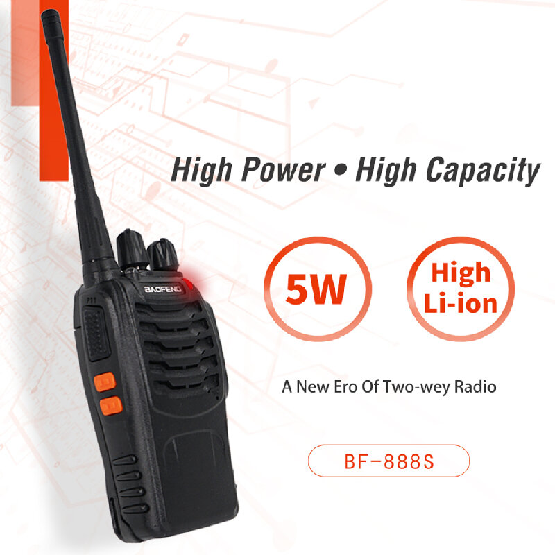 Baofeng-walkie-talkie BF 888S, Radio bidireccional, BF-888S, 6km, 5W, portátil, CB Ham, transceptor HF, interfono bf888S, 3 uds.