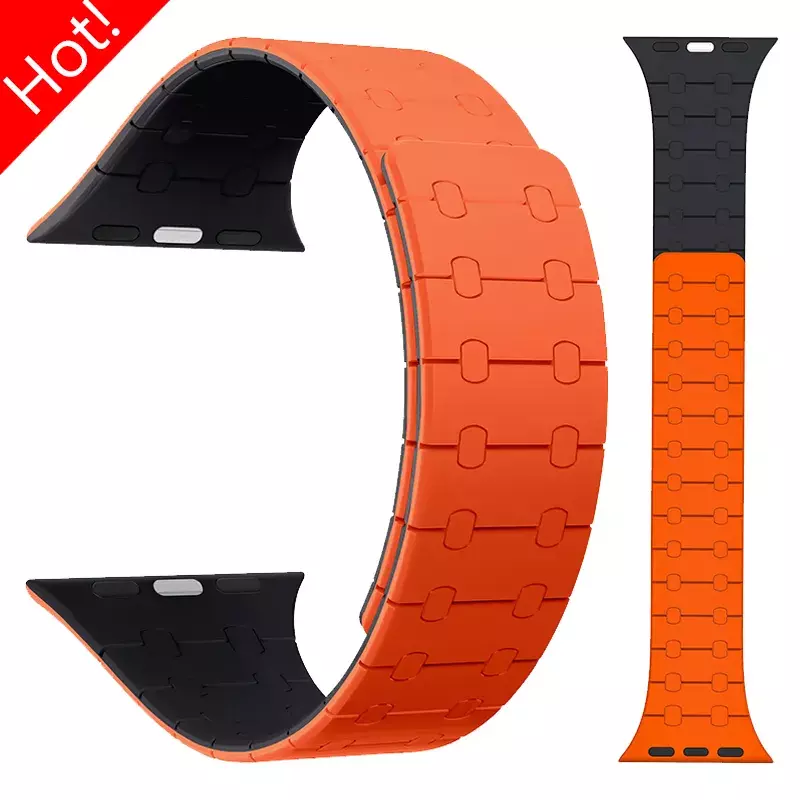Silicone Magnetic Strap for Apple Watch Band Ultra 2 49mm 44mm 40mm 42mm 41mm 45mm Bracelet IWatch Series 9 8 7 6 SE 5 4 Correa