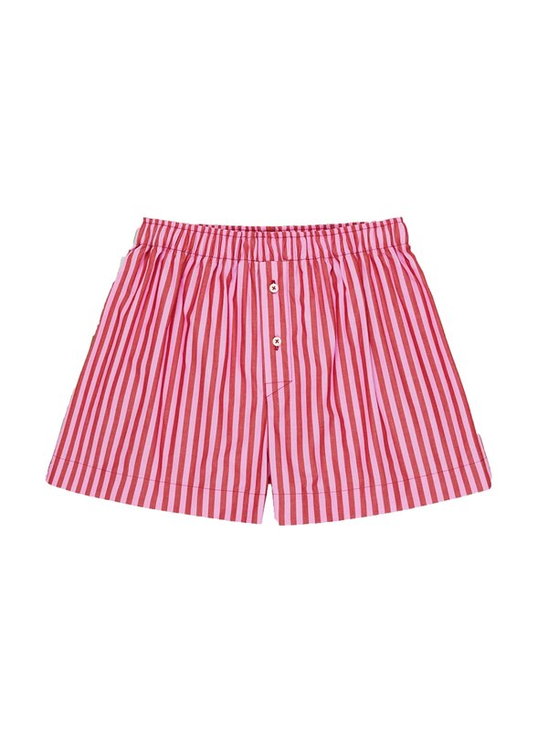 Women s Striped Lounge Shorts Y2K Elastic Waist Loose Shorts Cute Summer Button Front Pajama Bottoms