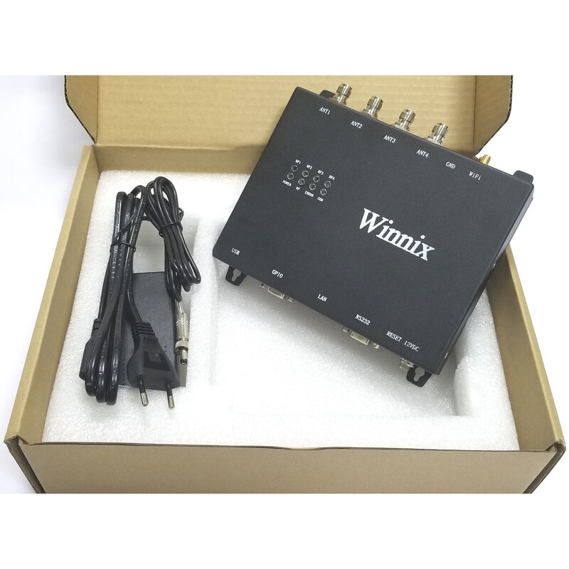 Winnix 4 ports impinj R2000 uhf rfid fixed reader untuk sistem manajemen gudang uhf rfid solusi