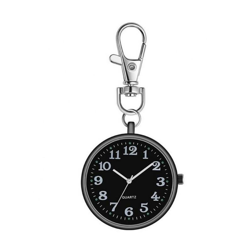 Fashion Unisex Round Dial Quartz Analog Nurse Medical Keychain Pocket Watch