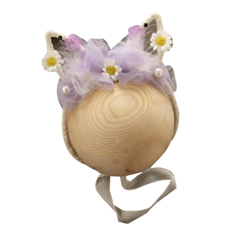 Милый цветочный головной убор реквизит для фотосъемки новорожденных детские фотосессии повязка на голову