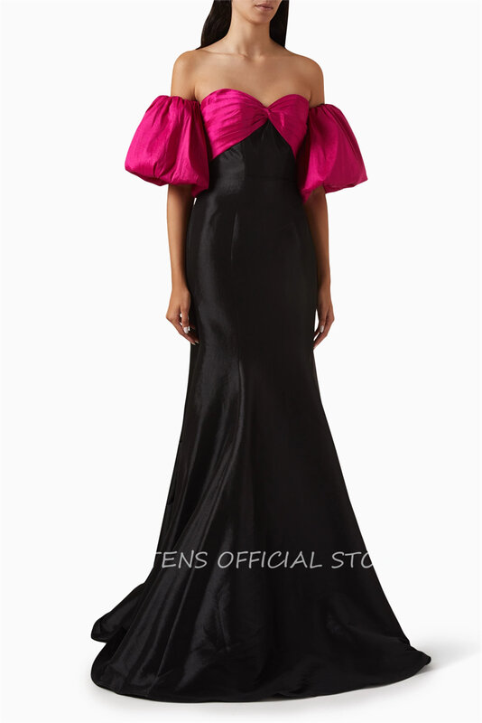 Женское длинное вечернее платье-русалка, розовое/черное официальное платье в стиле Саудовской Аравии, платье для выпускного вечера с завязкой на спине