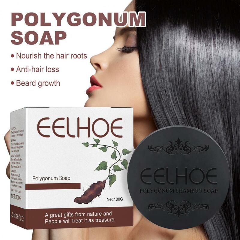 Champú con ingredientes naturales de primera calidad, jabón poligonum Multiflorum, crecimiento Natural del cabello, nutritivo para blanco y gris